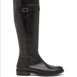 ITALIAN SHOEMAKERS ANTONIA BLACK LEATHER TALL BOOT SIZE 7.5 NWOT